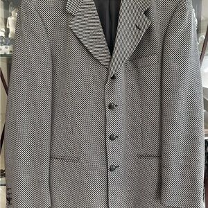 Zanetti Black and White Houndstooth Blazer